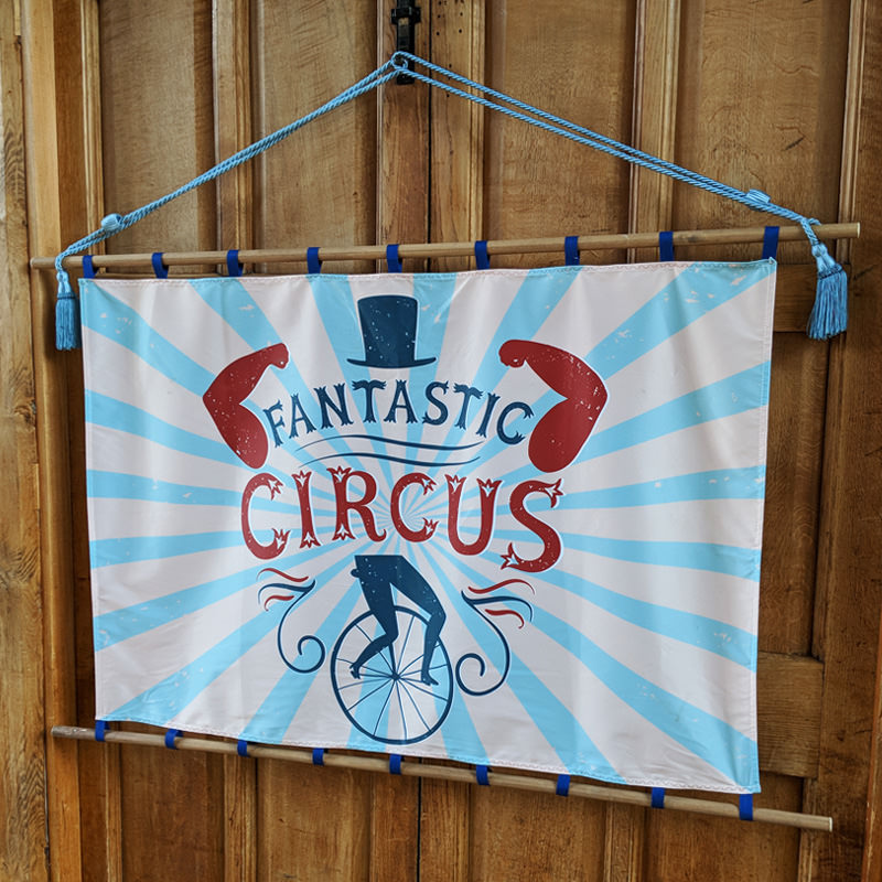 Circus Bike Man Banner